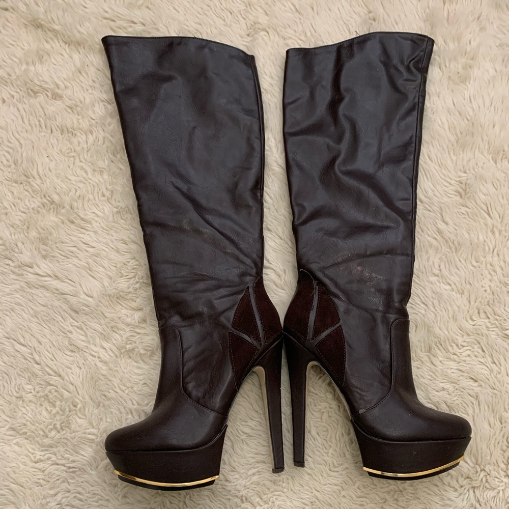 Knee high chocolate boots